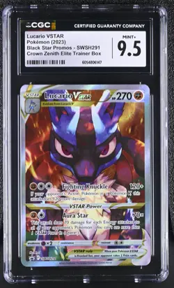 CGC 9.5 Mint+ Pokemon TCG Lucario Vstar swsh291 Promo Crown Zenith - Image 1