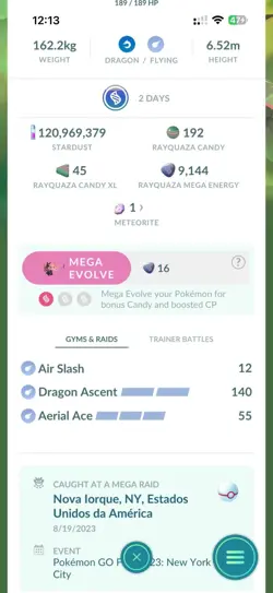 Shiny Rayquaza Background New York Lv 50 Meteorite 3 Moves Pokemon Go - Image 2