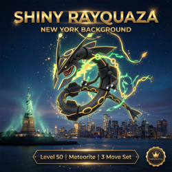 Shiny Rayquaza Background New York Lv 50 Meteorite 3 Moves Pokemon Go - Image 3