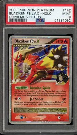Pokemon Blaziken FB Lv.X Supreme Victors Holo Ultra Rare #142 PSA 9 Mint - Image 1