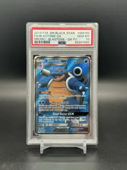 2019 POKEMON SM BLACK STAR PROMO #SM189 FULL ART BLASTOISE GX PSA 10 GEM MINT - Image 1