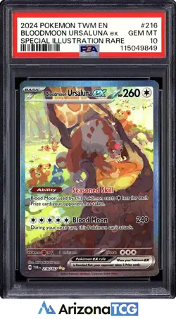 Pokemon 2024 Bloodmoon Ursaluna ex 216/167 SIR Twilight Masquerade GEM MT PSA 10 - Image 1