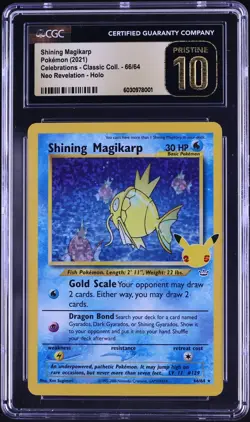 CGC Pristine 10 Shining Magikarp Holo Celebrations 2021 Pokemon Card #66 - Image 1