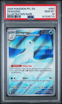 Pokemon TCG Dewgong 097/094 Phantasmal Flames Illustration Rare PSA 10 GEM MINT - Image 1