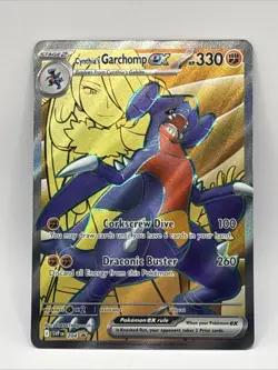 Pokemon Promo Cynthia’s Garchomp Ex Full Art Foil Rare Card #204 - Image 1