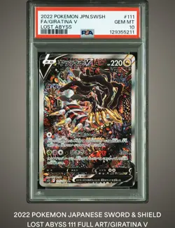 PSA 10 GEM MINT Giratina V 111/100 SR Alt Art Lost Abyss Japanese Pokemon Card - Image 1