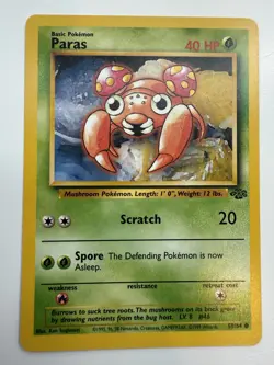 PARAS 59/64 JUNGLE SET UNLIMITED POKEMON TCG CCG 1999 NM - Image 1