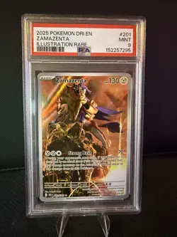 2025 Pokemon PSA 9 Zamazenta #201/182 S&V Destined Rivals Illustration Rare IR - Image 1