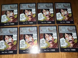 One Piece Card Game Don!! Card Luffy Ring That Golden Bell Lot x8 English Foil - Image 1