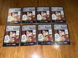 One Piece Card Game Don!! Card Luffy Ring That Golden Bell Lot x8 English Foil - Image 2