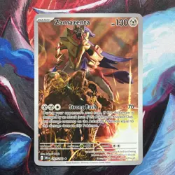Pokemon TCG Zamazenta Holo Card Destined Rivals 201/182 Illustration Rare - Image 1