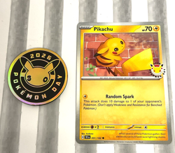 Pikachu 051 /162 Stamped 2026 Pokemon Day 30 Promo TCG With Coin - Image 1
