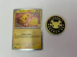 Pikachu 051 /162 Stamped 2026 Pokemon Day 30 Promo TCG With Coin - Image 1