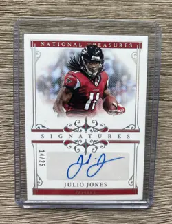 2025 National Treasures - JULIO JONES - Signatures - Holo Silver /25 - Falcons - Image 1