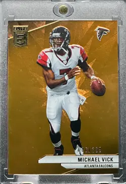 MICHAEL VICK RARE GOLD HOLO REFRACTOR FOIL INVESTMENT CARD SSP /999 Falcons Mint - Image 3