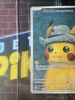 Pokemon Pikachu Card Sealed with Grey Felt Hat SVP 085, Van Gogh - Image 2
