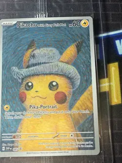 Pokemon Pikachu Card Sealed with Grey Felt Hat SVP 085, Van Gogh - Image 3