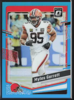 2023 Donruss Optic #199 Myles Garrett Aqua Holo #/299 - Image 1