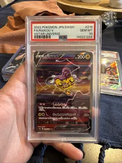 2022 POKEMON JPN SWORD & SHIELD VSTAR UNIVERSE #218 FULL ART/RAIKOU V PSA 10 - Image 2