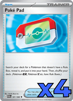 4x Poke Pad 081/088 Me03: Perfect Order PLAYSET x4 - Pokemon TCG - NM - Image 1