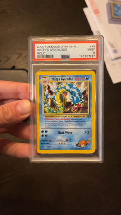 Misty’s Gyarados PSA 9 Pokemon WOTC 2000 Gym Challenge #13/132 Holo Swirl 🐉🌀 - Image 2