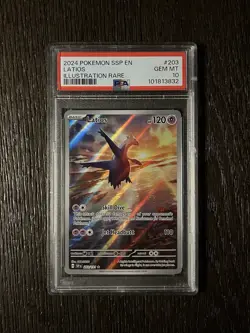 Latios PSA 10 Pokemon 2024 S&V Surging Sparks #203 Full Art Illustration Rare - Image 3