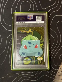 2000 TOPPS POKEMON TV ANIMATION CLEAR CARDS PC2 BULBASAUR PSA 9 WITH GUARD! - Image 2