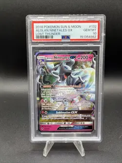 2018 POKEMON SUN & MOON LOST THUNDER #132 ALOLAN NINETALES GX PSA 10 - Image 1