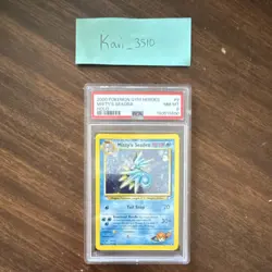 Pokemon Misty's Seadra Gym Heroes Holo Rare PSA 8 9/132 2000 English - Image 1
