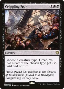 Crippling Fear 1x FOIL KHM MTG Kaldheim Rare MINT black - Image 1