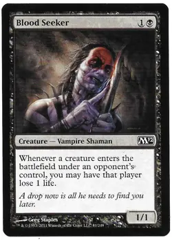 MAGIC THE GATHERING BLOOD SEEKER CREATURE VAMPIRE SHAMAN 81/249 MTG 2011 - Image 1