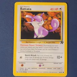 Rattata 66/82 - Team Rocket - Common Vintage WOTC Pokemon Card - LP - Image 1