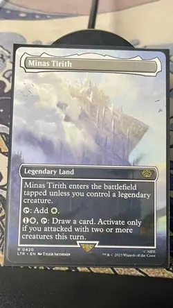 Minas Tirith - Borderless Art - LTR 0420 - Rare - Lord of the Rings MTG - NM - Image 1