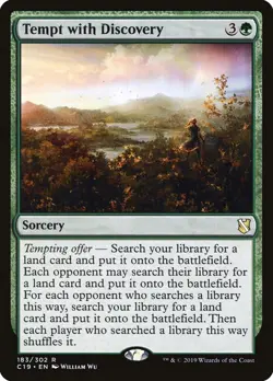 TEMPT WITH DISCOVERY NM Commander 2019 mtg Green - Rare - Image 1