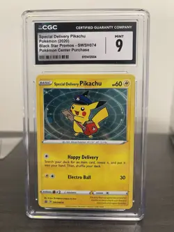 2020 Special Delivery Pikachu Holo SWSH074 Pokemon Center Promo CGC 9 Mint - Image 2