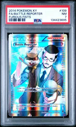 2014 Pokemon Xy Furious Fists #109 Fa/Battle Reporter Furious Fists PSA 7 - Image 1