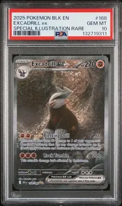 EXCADRILL EX #168 PSA 10 • 2025 Pokemon Sv Black Bolt Special Illustration Rare - Image 3