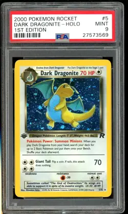 Dark Dragonite 5/82 Holo 2000 Pokemon Team Rocket 1st Edition PSA 9 - Image 1