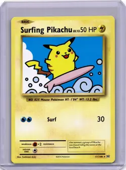 Pokemon Surfing Pikachu Secret Rare XY - Evolutions 111/108 LP - Image 1