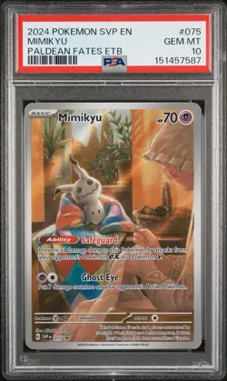 MIMIKYU 2024 POKEMON SVP PALDEAN FATES ETB PROMO #075 PSA 10 GEM MINT - Image 1