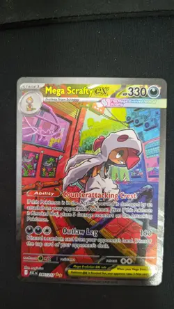 Mega Scrafty ex 285/217 Ascended Heroes Special Illustration Rare Pokemon - Image 3