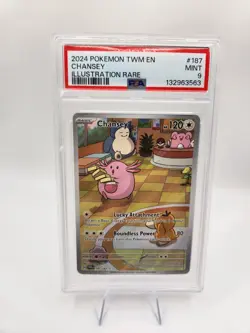 2024 Pokemon Chansey 187/167 Sv06: Twilight Masquerade Holo PSA 9 Mint - Image 1