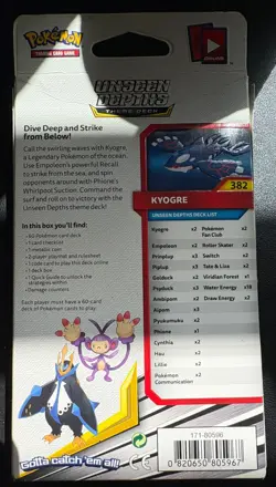 Pokemon Kyogre Artwork Unseen Depths Theme Deck - Sun & Moon Cosmic Eclipse - Image 2