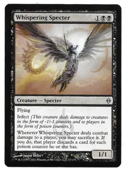 MAGIC THE GATHERING WHISPERING SPIECTER CREATURE SPECTER 77/175 New Phyrexia MTG - Image 1