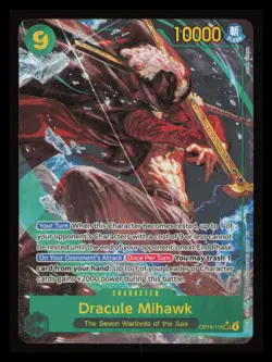 Dracule Mihawk Alt. Art OP14-119 The Azure Sea's Seven SEC One Piece NM - Image 1