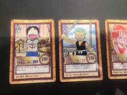 One Piece Carddass Hyper Battle C04 C08 C184 Luffy Zoro Nami 3 Card Set 1999 - Image 2