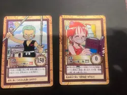 One Piece Carddass Hyper Battle C04 C08 C184 Luffy Zoro Nami 3 Card Set 1999 - Image 3