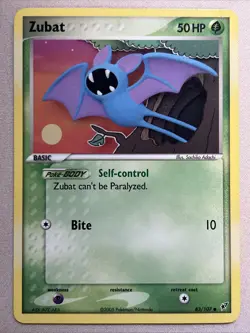 Pokemon Card - Zubat - Sachiko Adachi - Clay Art (83/107) ex Deoxys *LP* - Image 1