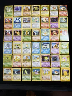 Vintage Complete Pokemon Non Holo Base Set 17-102 WOTC cards - LP - Image 1