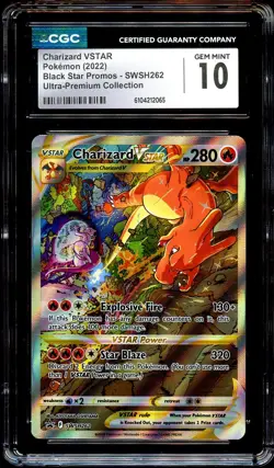 CGC 10 GEM MINT Charizard VSTAR 262 SWSH PROMO SWSH262 Pokemon Card 065 - Image 1